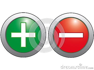 Icon of plus and minus. Vector Illustration