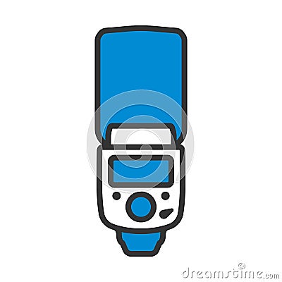 Icon Of Portable Photo Flash Vector Illustration