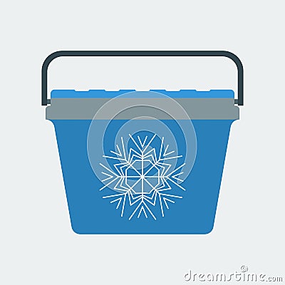 Icon portable portable refrigerator for mobile or web design. Stock Photo