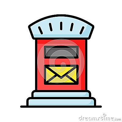 An icon of postal box, mail box vector design, postbox icon Vector Illustration