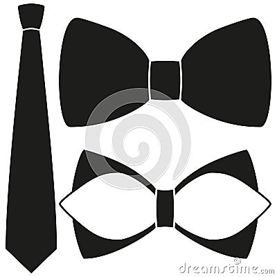 Icon poster man father dad day classic tie bowtie silhouette hipster set. Vector Illustration