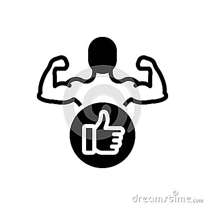 Black solid icon for Preferred, favored and bodybuilder Stock Photo