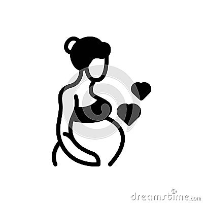 Black solid icon for Pregnancy, gestation and childbirth Stock Photo