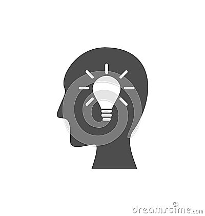 Icon process of generating ideas to solve problems, birth of the Vector Illustration