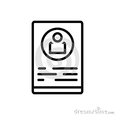 Black line icon for Profile, delineation and figuration Stock Photo