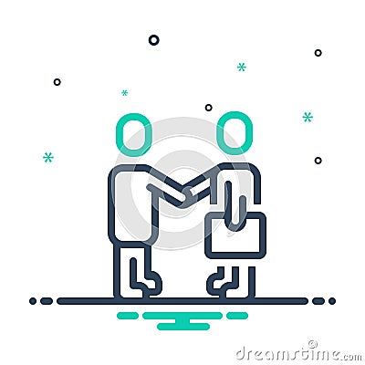 Mix icon for Prospective, anticipated and business Stock Photo
