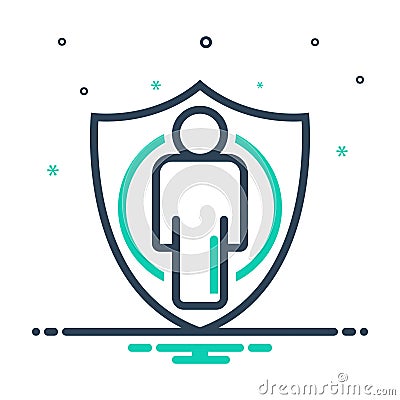 mix icon for Protection, shield and armor Vector Illustration