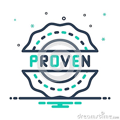 Mix icon for Proven, approve and certificate Vector Illustration