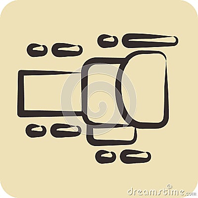 Icon Punch. related to Combat Sport symbol. hand drawn style. simple design editable.boxing Stock Photo