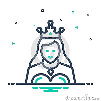 Mix icon for Queen, highness and crown Stock Photo