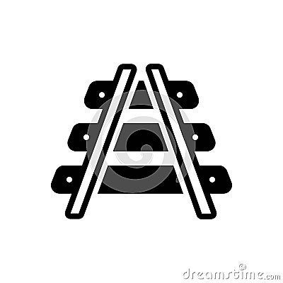 Black solid icon for Railroad, railway and subway Vector Illustration