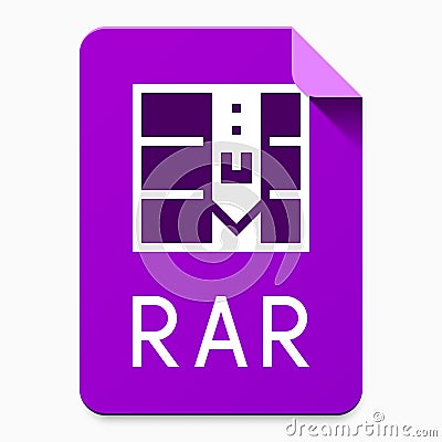 RAR flat style file type pictogram Vector Illustration