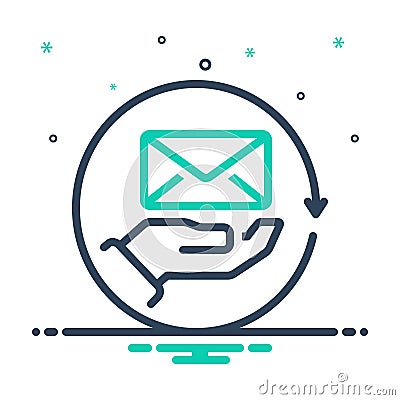 Mix icon for Receivers, message and mail Stock Photo