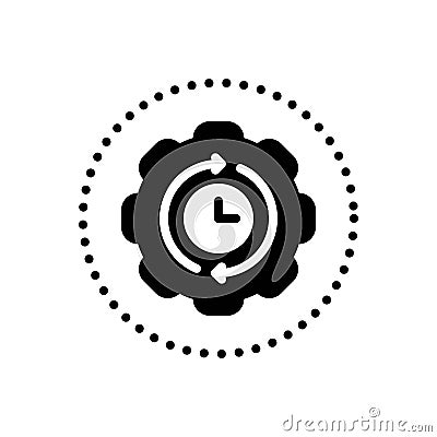 Black solid icon for Recently, not long ago and lately Stock Photo