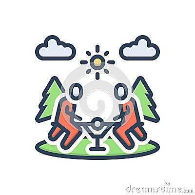 Color illustration icon for Recreation, entertainment and park Vector Illustration