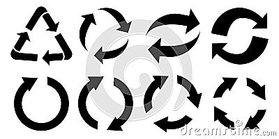 Icon recycle and reuse. Vector flat recycling icon. Illustration of environmental cleansing. Stock Photo Stock Photo