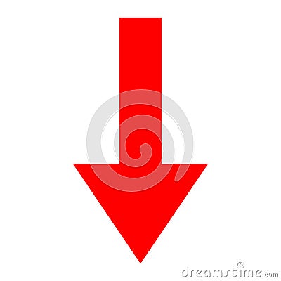 Icon red arrow direction on a white background Vector Illustration