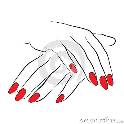 Icon with red nails Vector Illustration