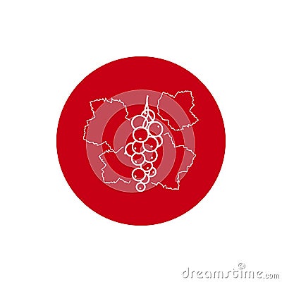 Icon Redcurrant in the Contours Vector Illustration