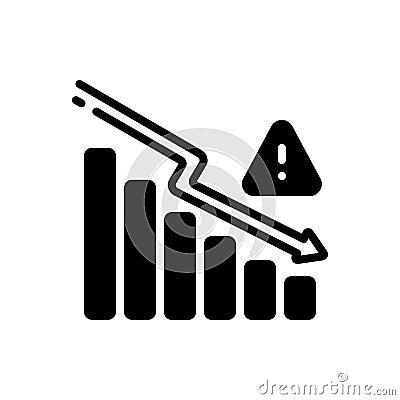 Black solid icon for Reduce Risk, reduce and financial Vector Illustration