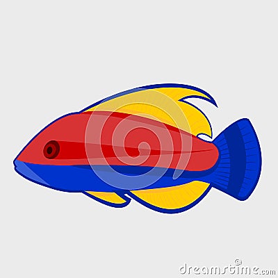 Icon reef fish. Vector Illustration