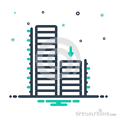Mix icon for Relatively, building and architecture Vector Illustration
