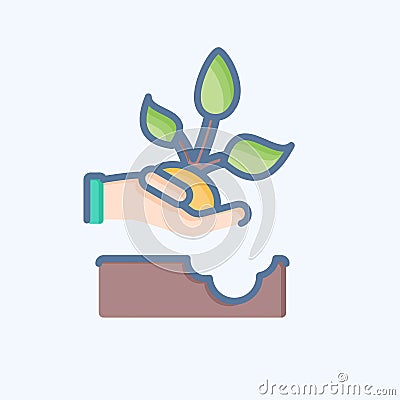 Icon Replant. related to Environment symbol. doodle style. simple illustration. conservation. earth. clean Cartoon Illustration