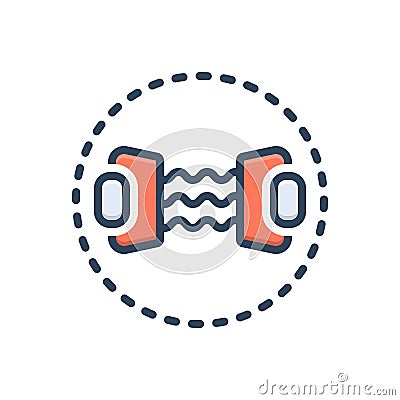Color illustration icon for Resistance, high and voltage Cartoon Illustration