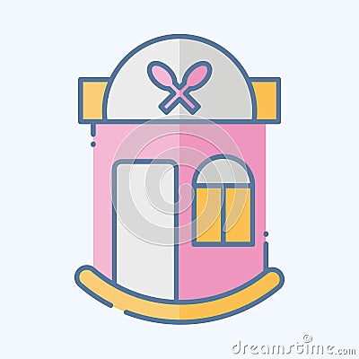 Icon Restaurant. related to Icon Building symbol. doodle style. simple design editable. simple illustration Cartoon Illustration