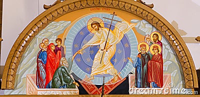Icon of the Resurrection of Jesus Christ Editorial Stock Photo