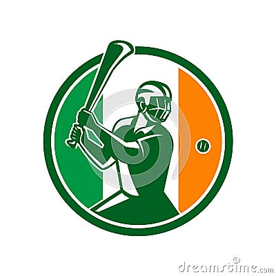 Hurling Ireland Flag Icon Vector Illustration