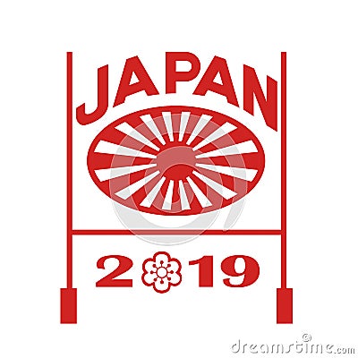 Rugby Goal Post Japan 2019 Vector Illustration
