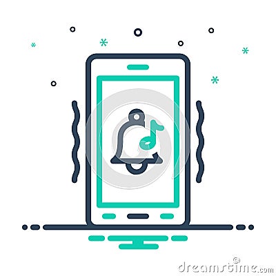 Mix icon for Ringtone, cellphone and gadget Vector Illustration