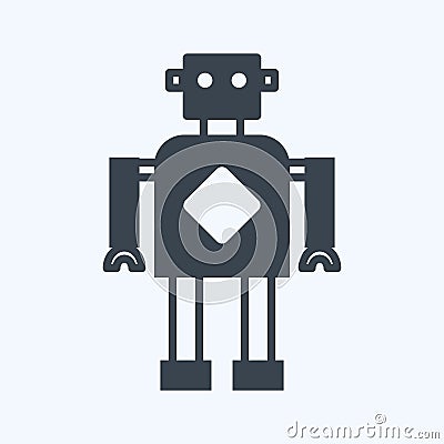 Icon Robotics. suitable for data analytics symbol. glyph style. simple design editable. design template vector. simple symbol Cartoon Illustration
