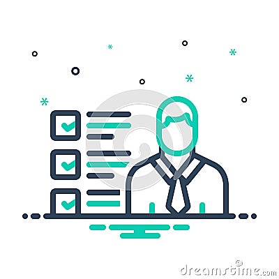 Mix icon for Role, managerial and function Vector Illustration