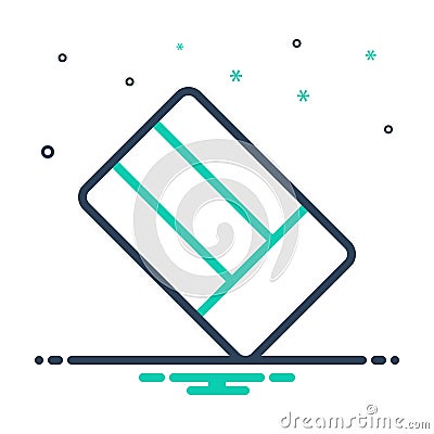 Mix icon for Rubber, soft and erase Vector Illustration