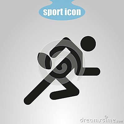 Icon of rugby player on a gray background. Vector illustration Vector Illustration