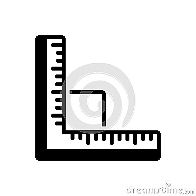 Black solid icon for Ruler, unit and distances Vector Illustration