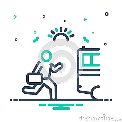 Mix icon for Run, hurrying and transport Vector Illustration