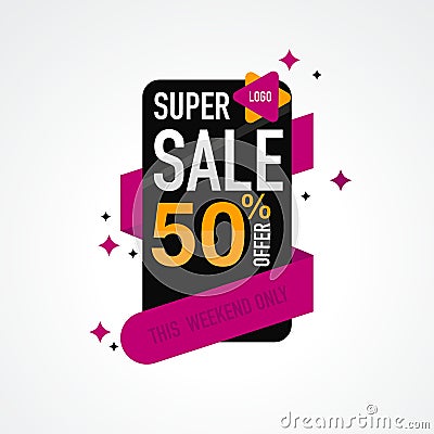 Icon Sale and special offer. 50% off. Vector illustration. Vector Illustration