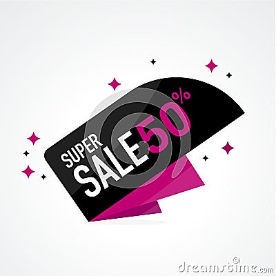 Icon Sale and special offer. 50% off. Vector illustration. Vector Illustration