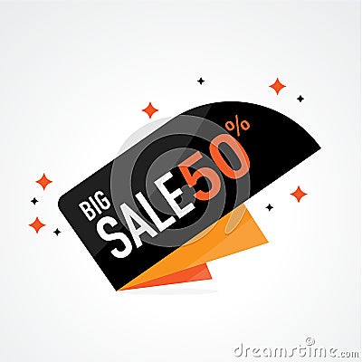 Icon Sale and special offer. 50% off. Vector illustration. Vector Illustration