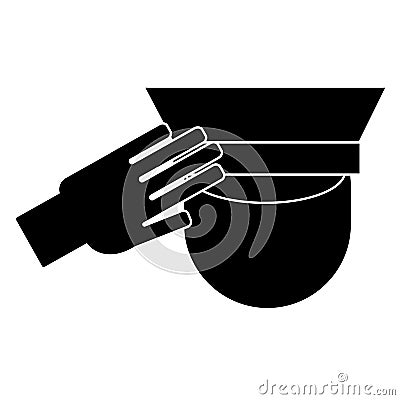 Icon of a saluting serviceman Vector Illustration