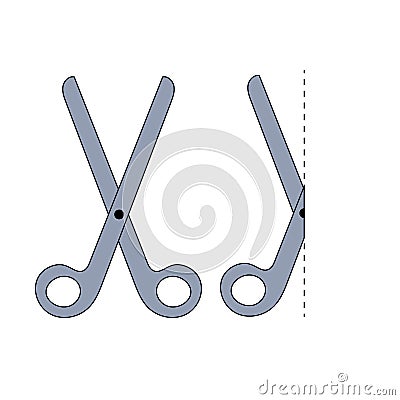 Icon of scissors. Vector illustration for your design on a white background. Vector Illustration