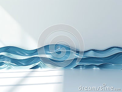 icon of a sea with a simple elegant design and smooth edges placed on a pristine white surface with defined shadows Stock Photo