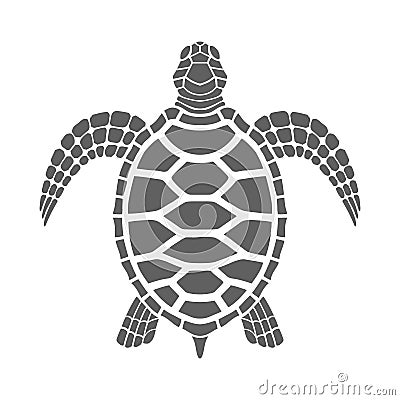 Sea turtle symbol. Tattoo Cartoon Illustration