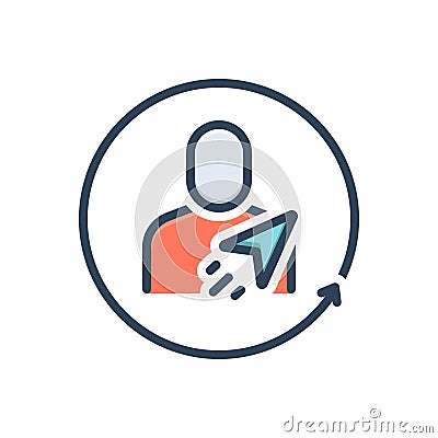 Color illustration icon for Sender, contributor and message Vector Illustration