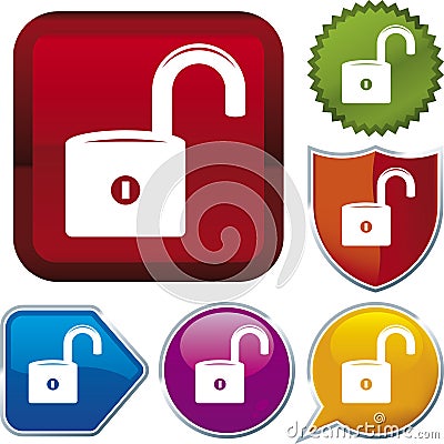 Icon series: unlock (vector) Stock Photo