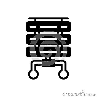 Black solid icon for Server, rackmount and server Vector Illustration