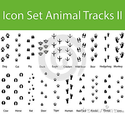 Icon Set Animal Tracks II Vector Illustration